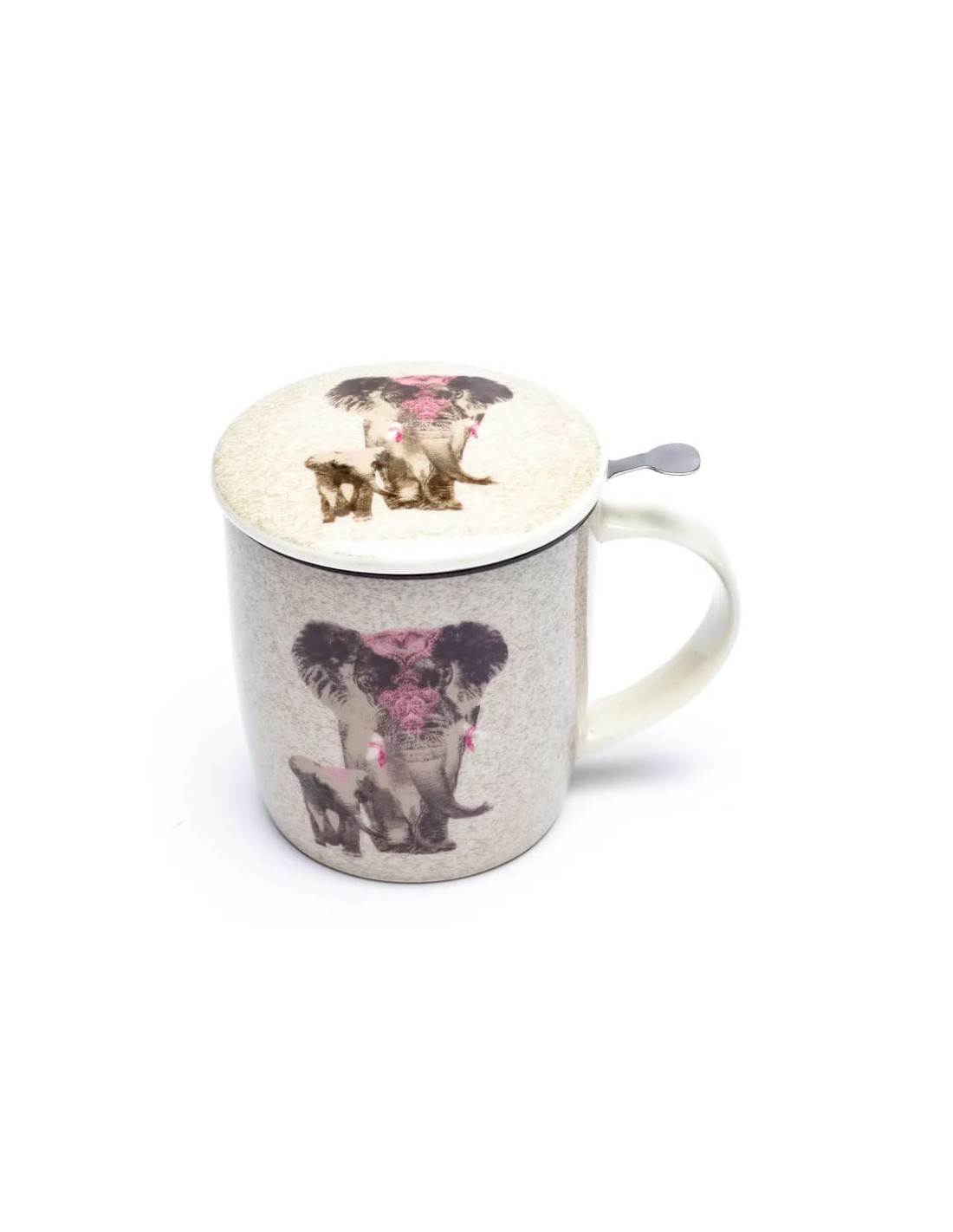 Tasse en forme d'éléphant avec compartiment pour sachet à thé