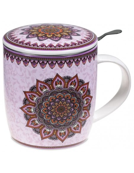 Infuseur à thé individuel violet en inox avec couvercle