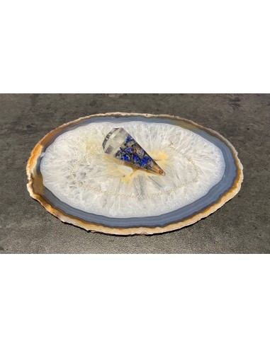 Pendule Orgonite Lapis Lazuli Facette Avec Sachet