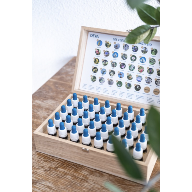 Coffret bois 40 fleur de bach 15ml Deva Coffret bois 40 fleur de bach 15ml Deva