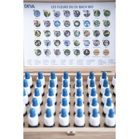 Coffret bois 40 fleur de bach 15ml Deva