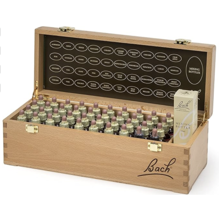 Coffret Bois 38 fleurs de bach original 20ml + 2 rescue