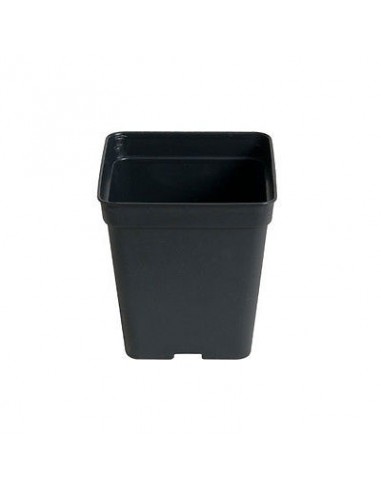 Pot Carre Noir 13 X13 X13 Cm - 2 L (fond Drainant)